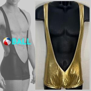 Ball Singlet 32" waist unstretched  Gently worn Metallic stretch fabric